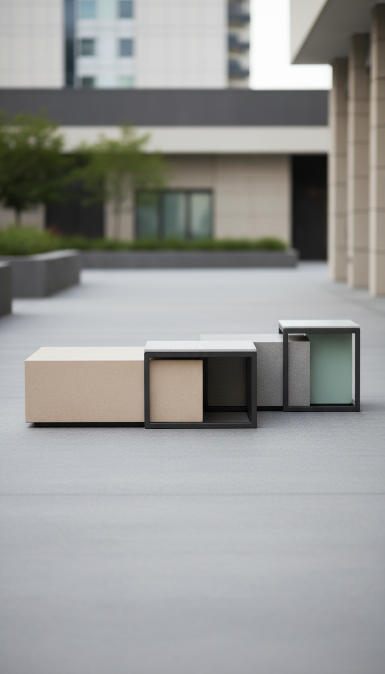 Architectural Outdoor Coffee Table in Matte Black